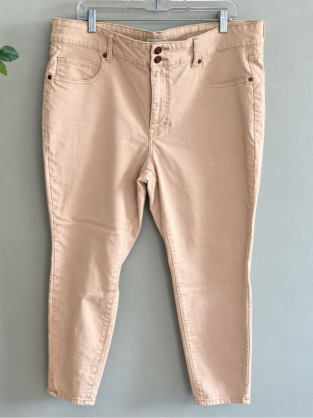 Maurices Light Beige High-Rise Ankle Jeans